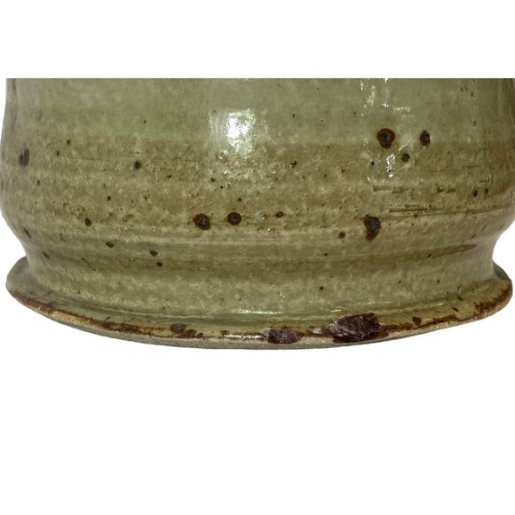 VTG Stoneware Studio Speckled Drip Glaze Beige, Maroon Brown TALL Pitcher - Picture 10 of 14